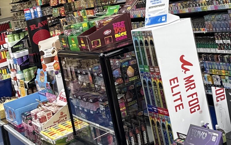 RAW rolling papers and cones by the front counter.