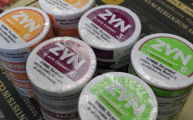 ZYN nicotine pouch tins in several flavours.